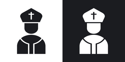 Pope icons in solid black and white collection