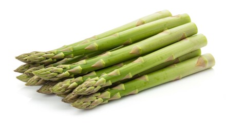 Fresh Asparagus Stalks on White Background