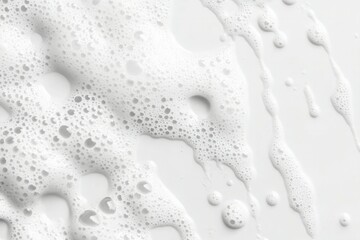 Close-up of white foam bubbles on solid surface. AI generated