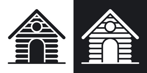 Lodge icons in solid black and white collection