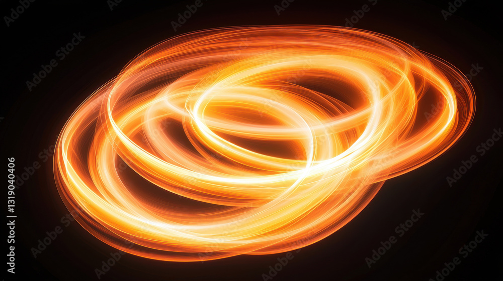 Poster vibrant light trails creating dynamic, swirling patterns against a dark background.