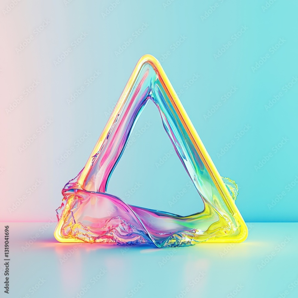 Poster abstract colorful shape with fluid movement and soft lighting