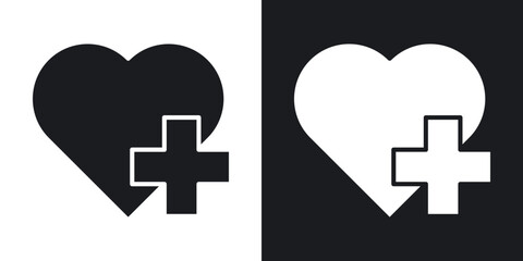 Heal icons in solid black and white collection