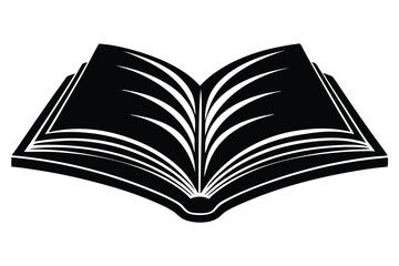 open book black silhouette Vector illustration