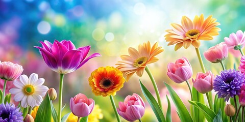Pastel Spring Flowers - Bright & Detailed
