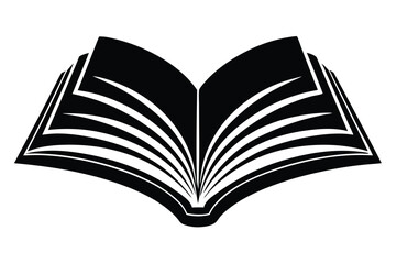 open book black silhouette Vector illustration