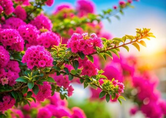 Obraz premium Pink Thorn Bush in Sunlight