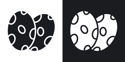 Dinosaur egg icons in solid black and white collection