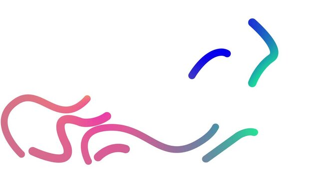 Color Gradient Line Shapes Background. Abstract Wavy Ribbons Elements Animation Video