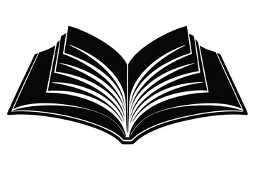 open book black silhouette Vector illustration