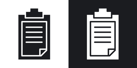 Clipboard icons in solid black and white collection