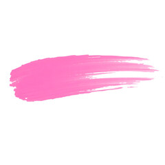 single one pink paint brush stroke isolated on white or transparent png