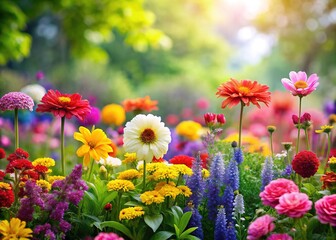 Fototapeta premium Stunning Flower Gardens - Vibrant Colors, Deep Mood