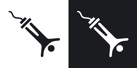 Bungee jumping icons in solid black and white collection