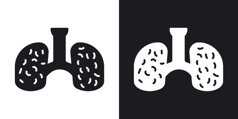 Asthma icons in solid black and white collection