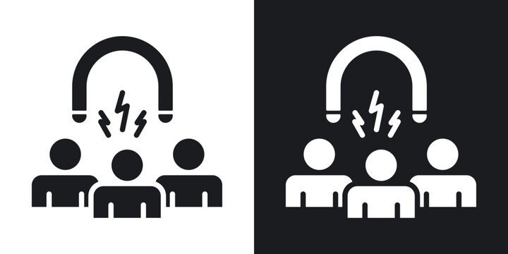 Attraction icons in solid black and white collection