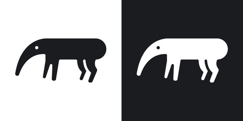 Ant eater icons in solid black and white collection