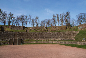 Roman amphitheatre in the town of Autun in Burgundy, France