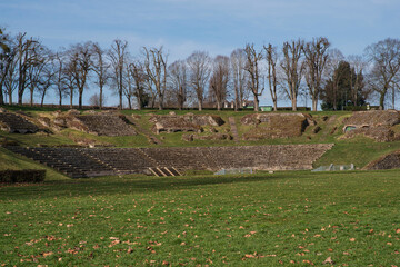 Roman amphitheatre in the town of Autun in Burgundy, France