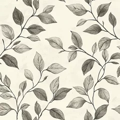 Gordijnen Hand drawn autumn leaves outline from different trees, oak, maple, chestnut. Leaf line art © Tatiana 