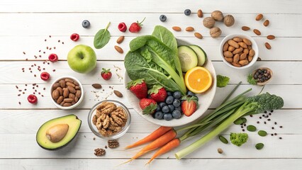 Fresh vegetables on a wooden table