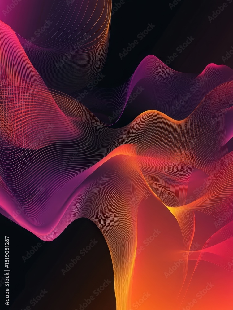 Poster elegant abstract background with flowing warm and cool hues, representing modernity and dynamism. pe