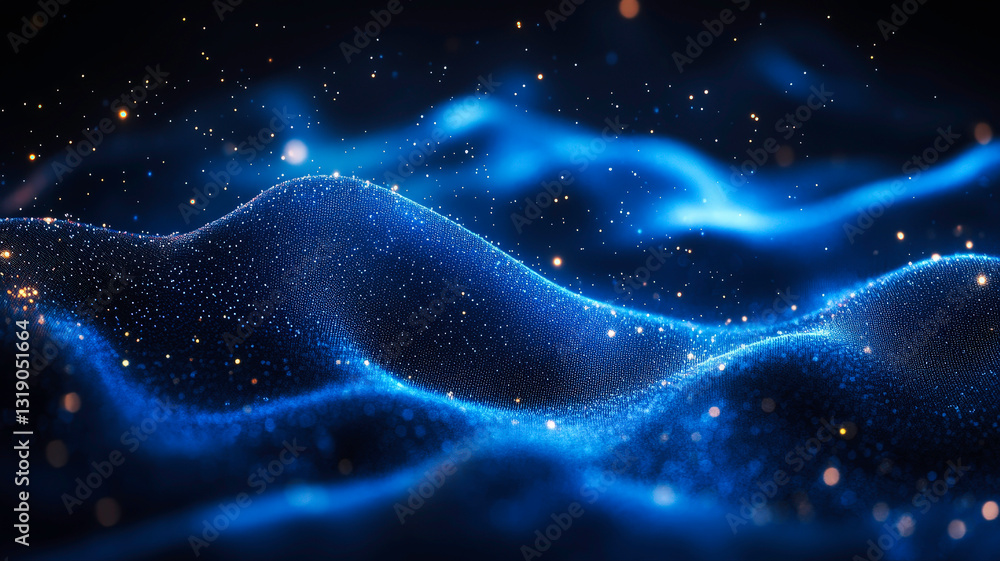 Poster abstract blue modern blur mesh gradient background with a futuristic and digital design