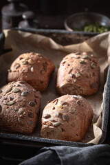 Warm and fluffy pumpkin rolls, perfect for healthy morning meal.