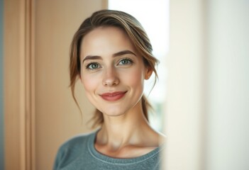 Female portrait in doorway with natural light