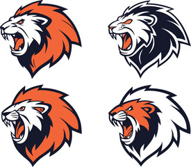 vector logo set of a lion head 