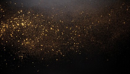 Obraz premium Black background with gold flecks, distressed black wall.