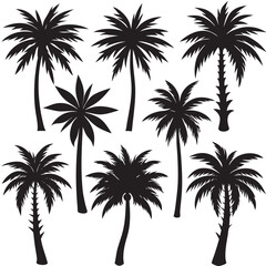 Palm tree silhouettes set 