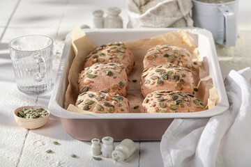 Golden and crispy pumpkin rolls made with organic ingredients.