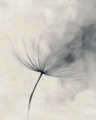Obraz premium Delicate Dandelion Seed Head Against Soft Abstract Background