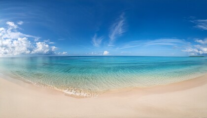 Obraz premium tropical beach panorama, seascape with a wide horizon, showcasing the beautiful expanse