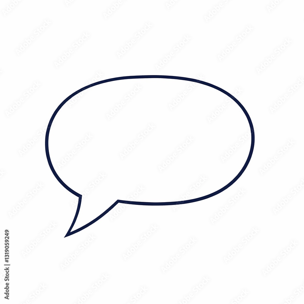 Poster speech bubble icon: simple yet versatile speech bubble icon in outline style. perfect for communicat