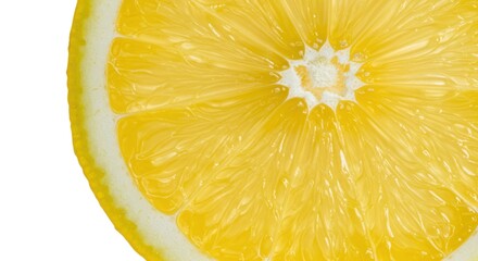 Close-up of a Sliced Lemon on White Background