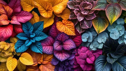Colorful Textured Plants in a Botanical Garden