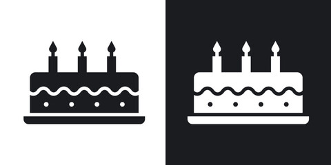 Cake icons in solid black and white collection