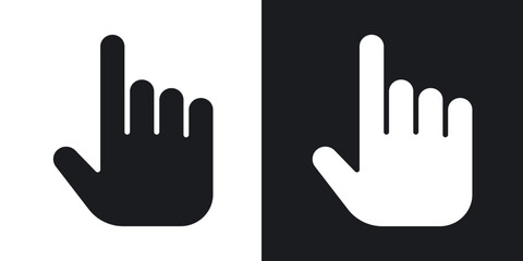 Cursor hand icons in solid black and white collection
