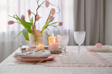 Easter pink vintage decor at home