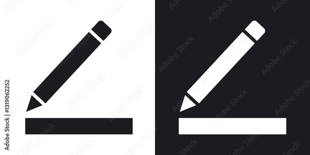Poster edit text icons in solid black and white collection