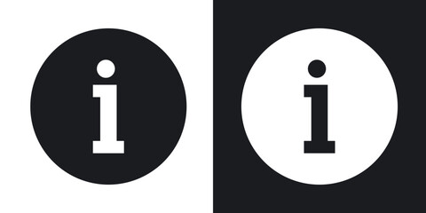 Info icons in solid black and white collection