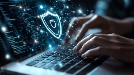 Close-Up View Revealing Personal Data Protection System Concept