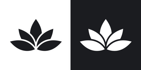 Lotus icons in solid black and white collection