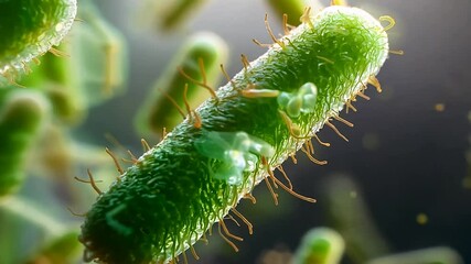 3d rendered video illustration of green bacteria or virus -  medical animation