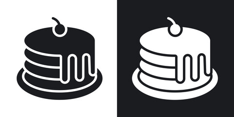 Pancakes icons in solid black and white collection