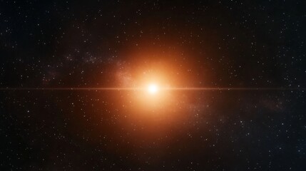Obraz premium Vibrant celestial phenomenon, glowing star in dark space, radiating energy and light, cosmic beauty and exploration theme.