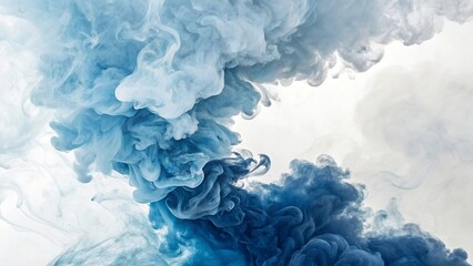 Blue smoke on white background