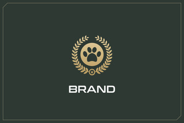 Dog Paw Clinic Animals Logo Gold	
